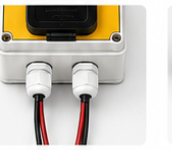 Cable glands on the enclosure